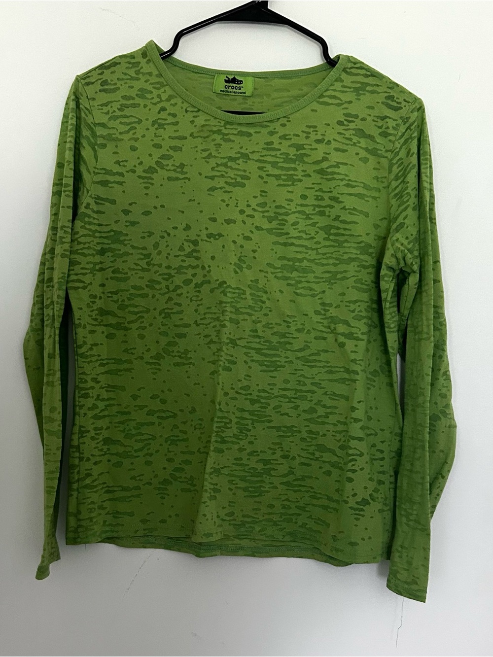 CROCS Olive Green Long Sleeve Patterned Tee